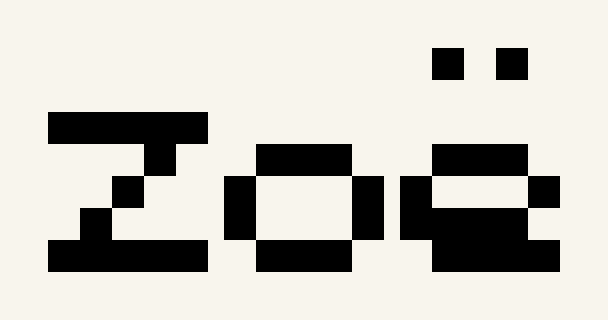 An accented name: 38 by 20 cross stitch chart with 1 DMC colors