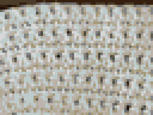 Fabric photo study: 64 by 48 cross stitch chart with 12 DMC colors