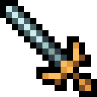 Finished pixel art for How to Draw a 16×16 Dark-Edged Basket-Hilt Steel Sword in Pixel Art