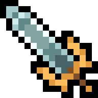 Finished pixel art for How to Draw a 16×16 Gilded Wing Broadsword in Pixel Art