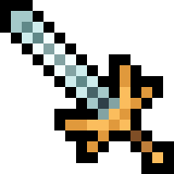 Finished pixel art for How to Draw a 16×16 Golden Crossguard Rapier in Pixel Art