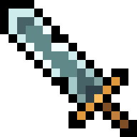 Finished pixel art for How to Draw a 16×16 Long-Bevel Knuckle-Guard Steel Sword in Pixel Art