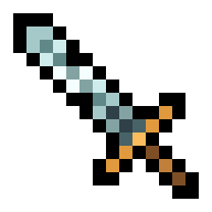Finished pixel art for How to Draw a 16×16 Prismatic Knuckle-Guard Steel Sword in Pixel Art