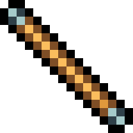 Finished pixel art for How to Draw a 16×16 Steel-Capped Golden Quarterstaff in Pixel Art