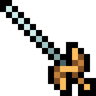 Finished pixel art for How to Draw a 16×16 Swept Basket-Hilt Steel Sword in Pixel Art