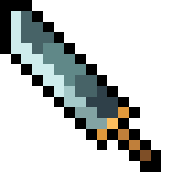 Finished pixel art for How to Draw a 16×16 Tapered Steel Sword in Pixel Art