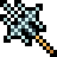 Finished pixel art for How to Draw a 16×16 Triple-Blade Steel Polearm in Pixel Art