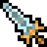Finished pixel art for How to Draw a 16×16 Wide-Bevel Basket-Hilt Steel Sword in Pixel Art